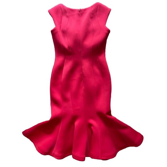 Jovani NWOT $560 Women's Midi Drop Waist Cocktail Scuba Dress Ruffle Hem Size 10 - Picture 3 of 9